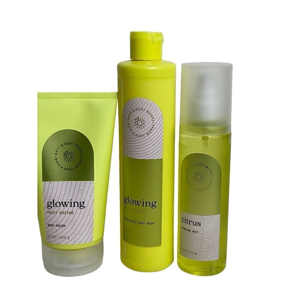 Bath and Body Works GLOWING CITRUS 3 Piece Set